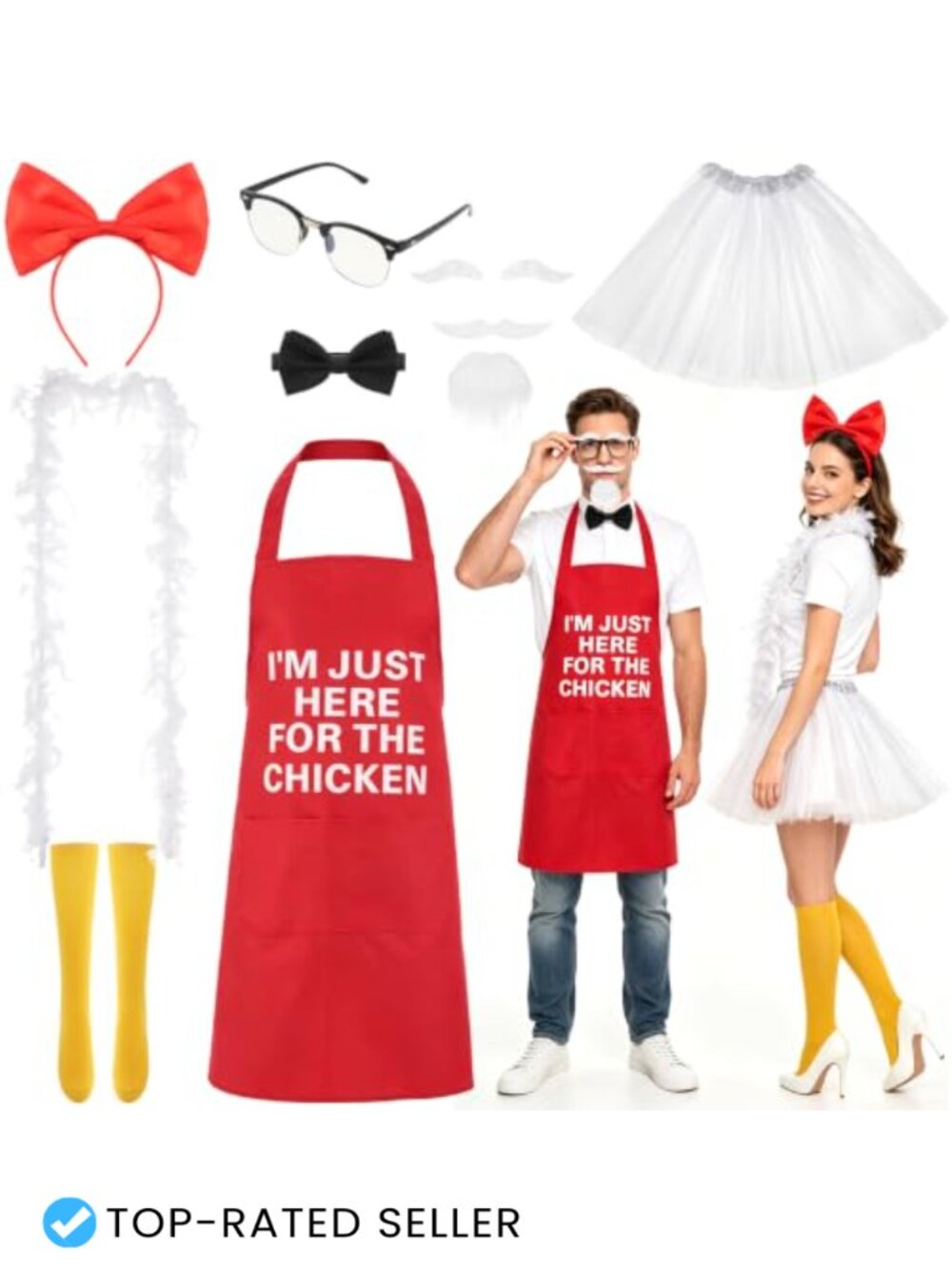 Chicken Couple Fast Food Costume Set Men's Halloween Cosplay
